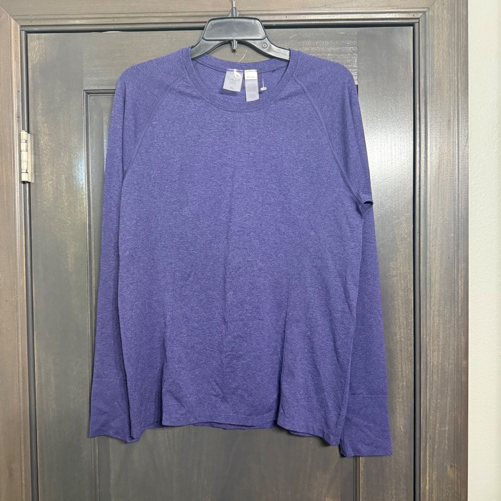 Calia NWOT Womens Long Sleeve Performance Top Heather Purple Thumbholes XL